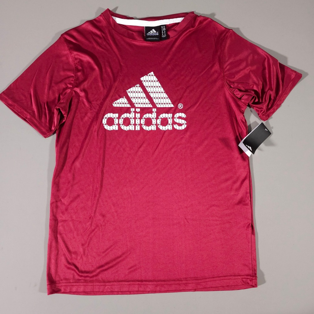 Adidas Graphic Tee Mens Medium Burgundy Red Short Sleeve Logo Shirt NWT NEW